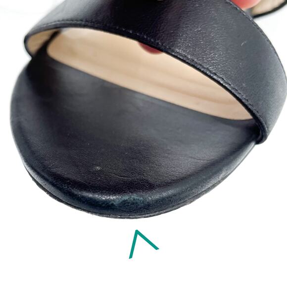 Jimmy Choo Seia Slingback‎ Sandals Black Strappy Flat Croc Leather Sz 37 / 7 - Picture 11 of 11